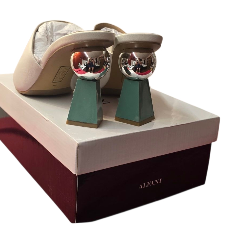 Alfani White Women's Heels with Silver Accents - Picture 4 of 13
